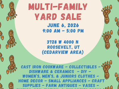 Yard Sale - Roosevelt UT - Saturday June 6, 9am - 5pm
