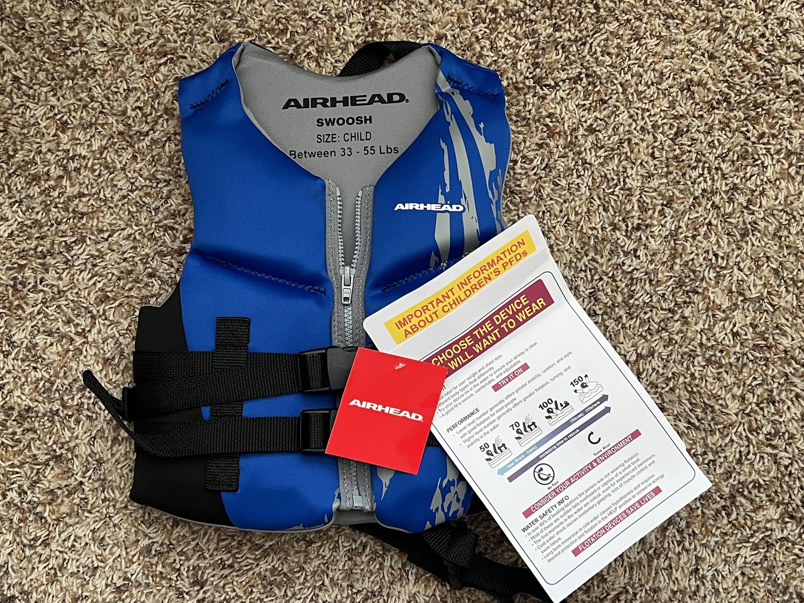 NEW: Airhead Swoosh Child Life Vest/Jacket