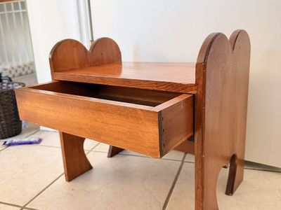 Vintage Wooden Children's Step Stool / bench with Storage Drawer