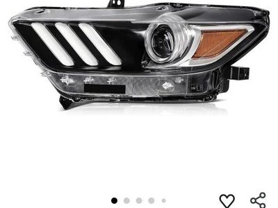 OEM Black Housing Amber Reflector Left Driver Side Headlight for Ford Mustang 2015-2020 FO2518124