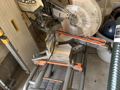 RIDGID Sliding Compound Miter Saw with Mobile Folding Stand