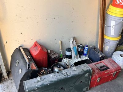 Assorted Camping and Outdoor Gear Lot with Stove, Cookware, and Propane