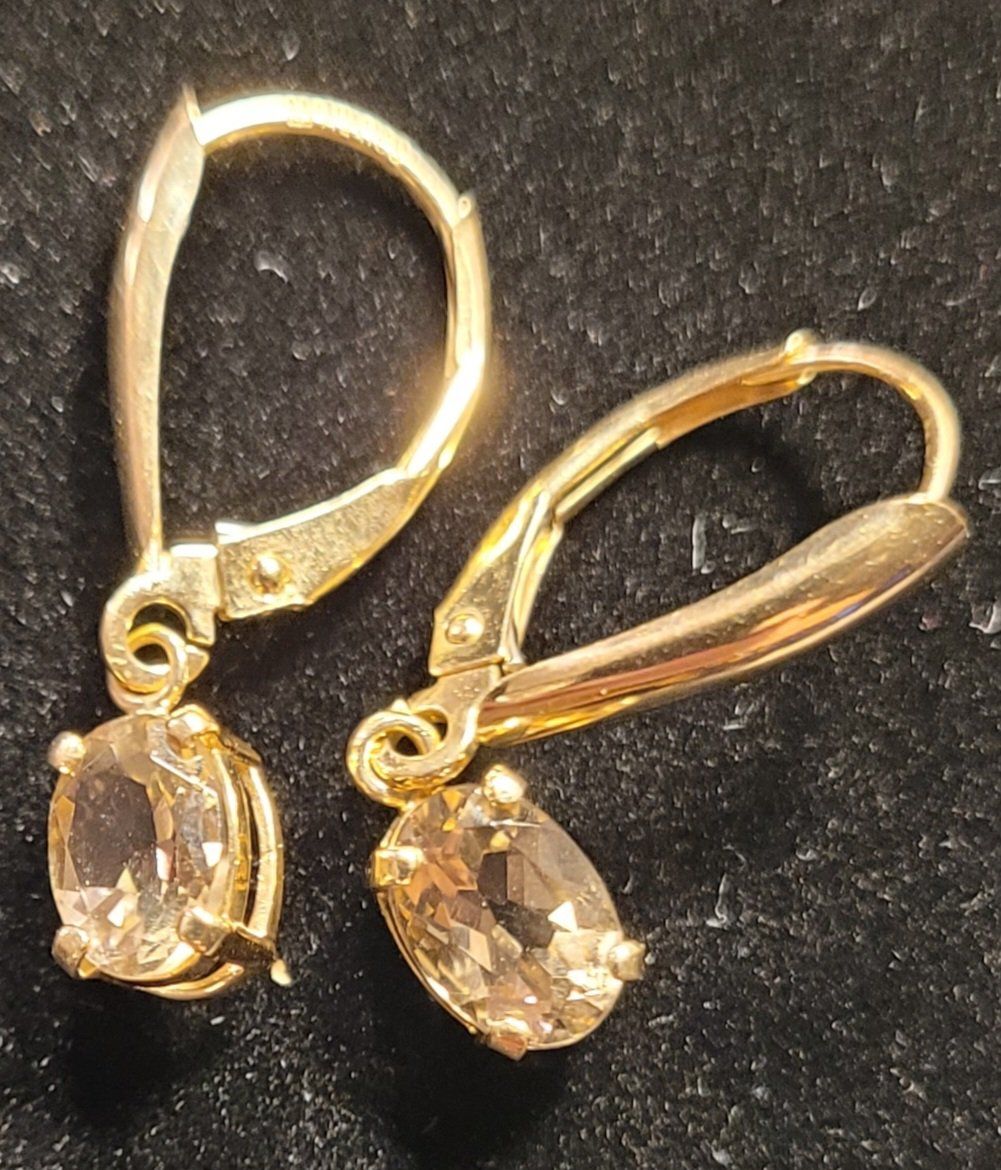 Vintage 14k Champagne Quartz earrings