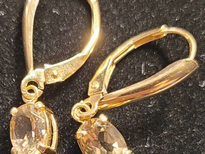 Vintage 14k Champagne Quartz earrings