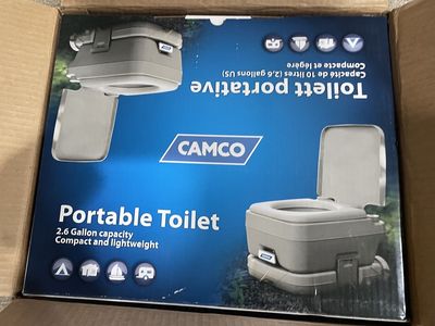 Camco 2.6 gallon portable toilet (new in box)