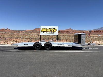 2027 Aluma 7' x 20' 9.9K Heavy XL Tandem Axle Tilt Trailer with Black Cargo Box
