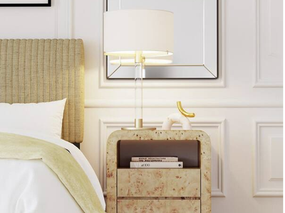 Cora Light Brown 2-Drawer Nightstand 26W