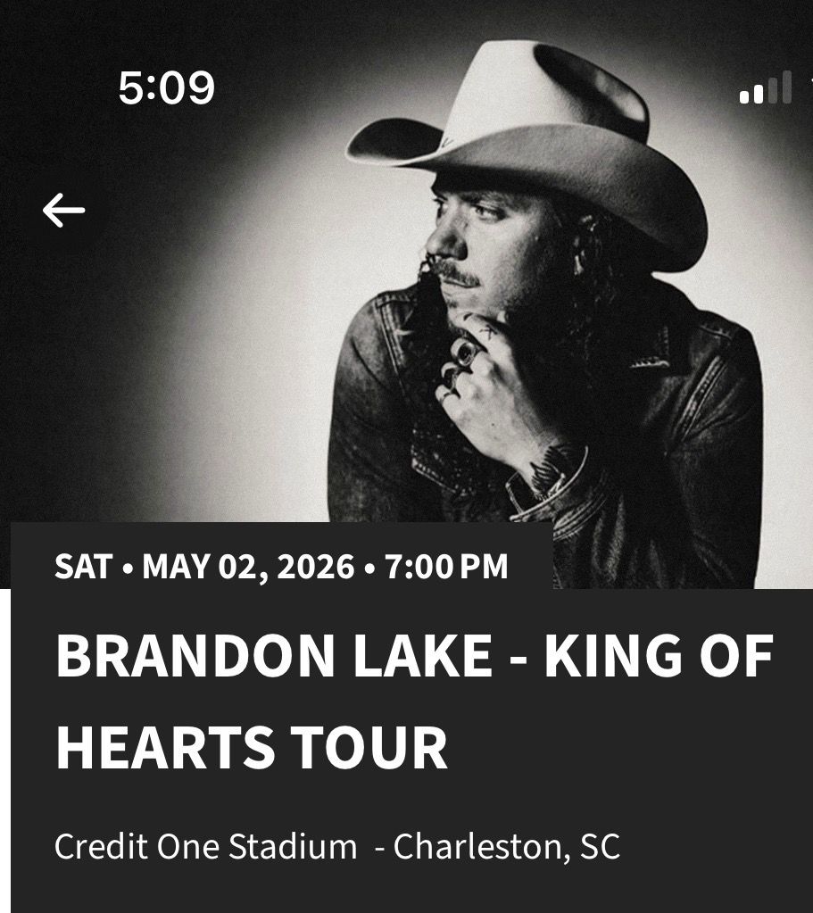 Brandon Lake Tickets May2,2026 Charleston, SC
