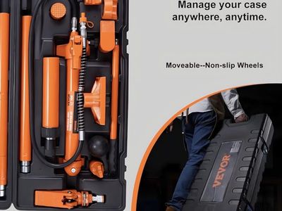12 Ton Porta Power Kit, Hydraulic Ram with Pump with 4.6 ft/1.4 m Oil Hose