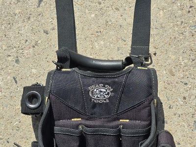Dead On Tools Pro Electrician's Pouch w/ Suspenders - Heavy Duty Work Belt Tool Bag