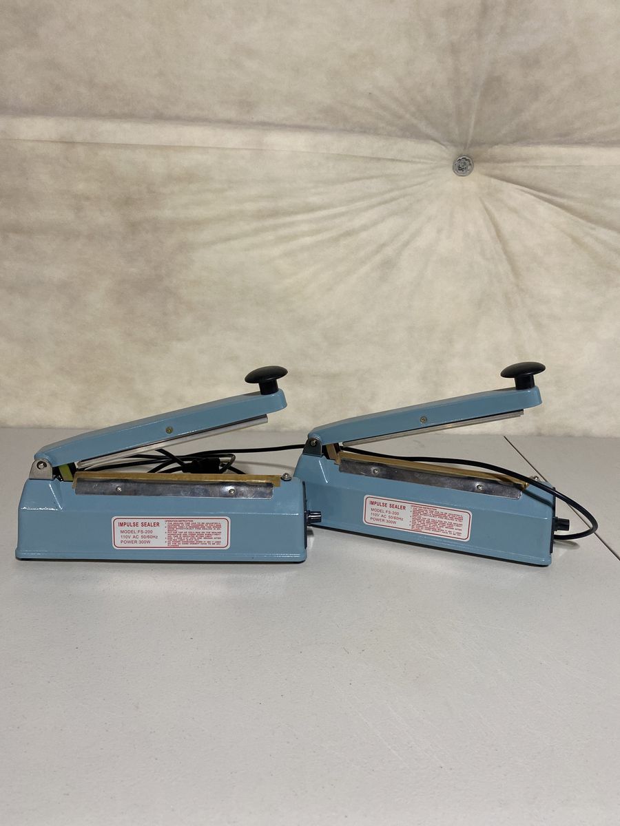 2x FS-200 Impulse Sealer 110V AC 50/60Hz 300W Poly-Bag Sealing Machine