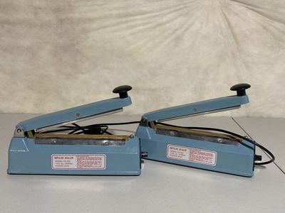 2x FS-200 Impulse Sealer 110V AC 50/60Hz 300W Poly-Bag Sealing Machine