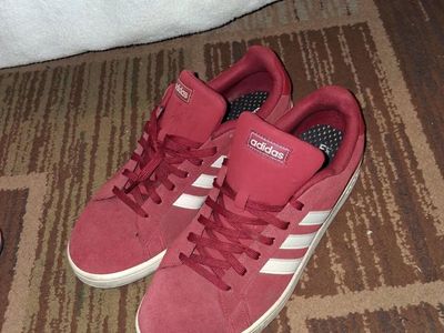 Adidas Cloudfoam Courtpoint Red Sneakers Men's Size 11.5 Suede Casual Shoes