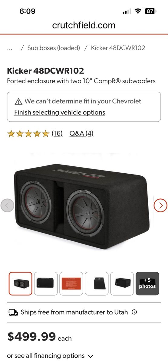 Kicker 10 Inch Competition Subwoofers For Vehicle