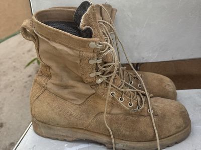 Combat Desert Military Boots Size 10.5R Beige Leather