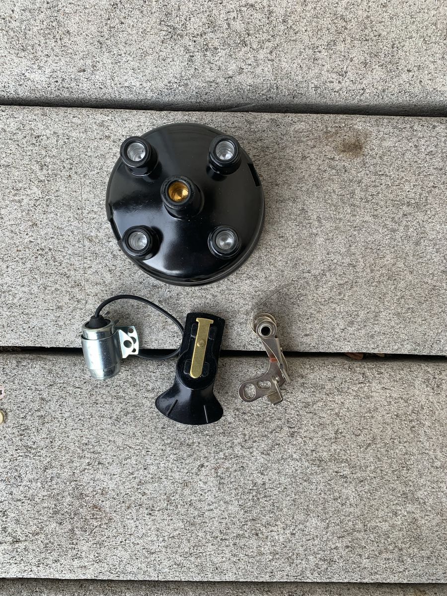 Vintage Car Distributor Cap, Condenser, and Points Set - Auto Ignition System Parts