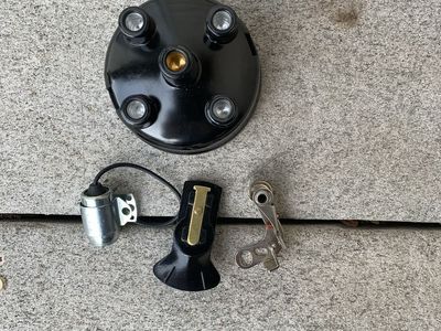 Vintage Car Distributor Cap, Condenser, and Points Set - Auto Ignition System Parts