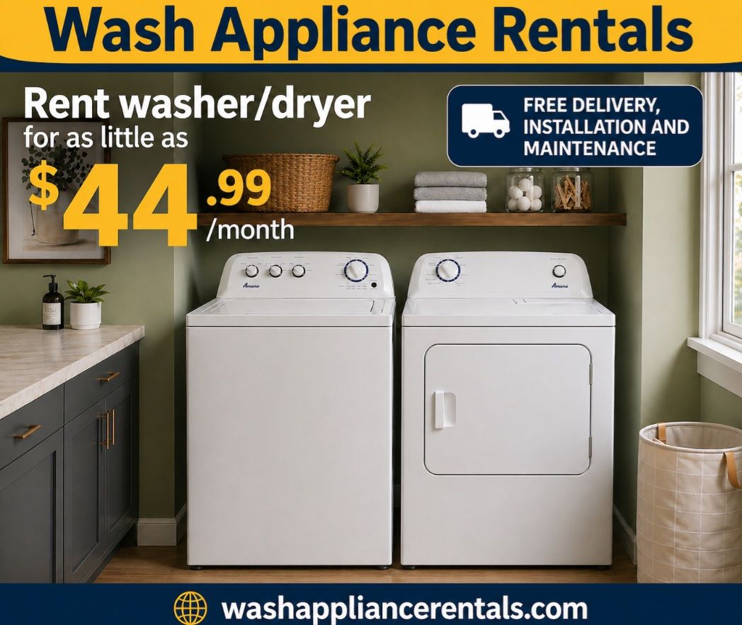 Washer/Dryer sets for rent as low as 44.99 a month at Washappliancerentals.com
