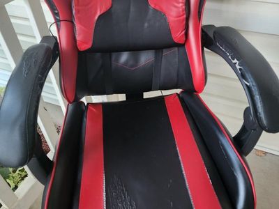 Red and Black Ergonomic Gaming Chair with Footrest and Lumbar Pillow