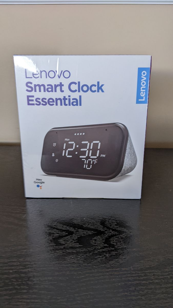Brand New Unopened - Lenovo Smart Clock Essential Google Assistant Hemp Grey - Wifi Connecting