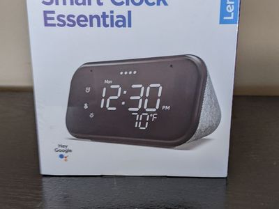 Brand New Unopened - Lenovo Smart Clock Essential Google Assistant Hemp Grey - Wifi Connecting