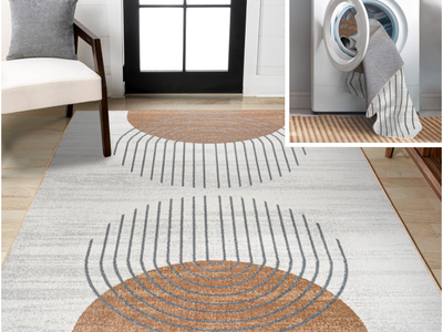 8x10 Modern Area Rug – Washable, Pet-Friendly – New