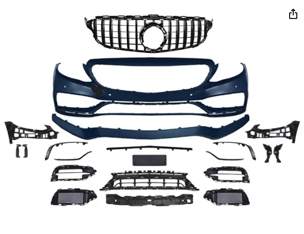 Front Bumper Cover Kit AMG Style Fits 2015-2021 Mercedes Benz W205 C Class