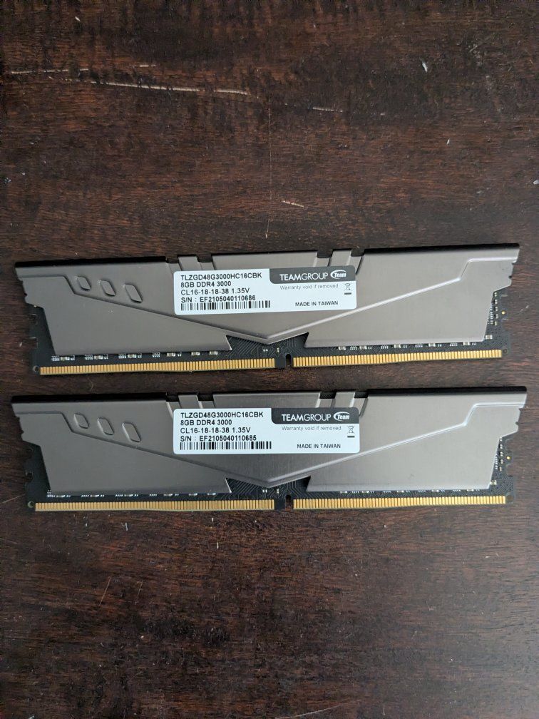 TEAMGROUP Team TLZGD48G3000HC16CBK 16GB (2x8GB) DDR4 3000MHz RAM Kit