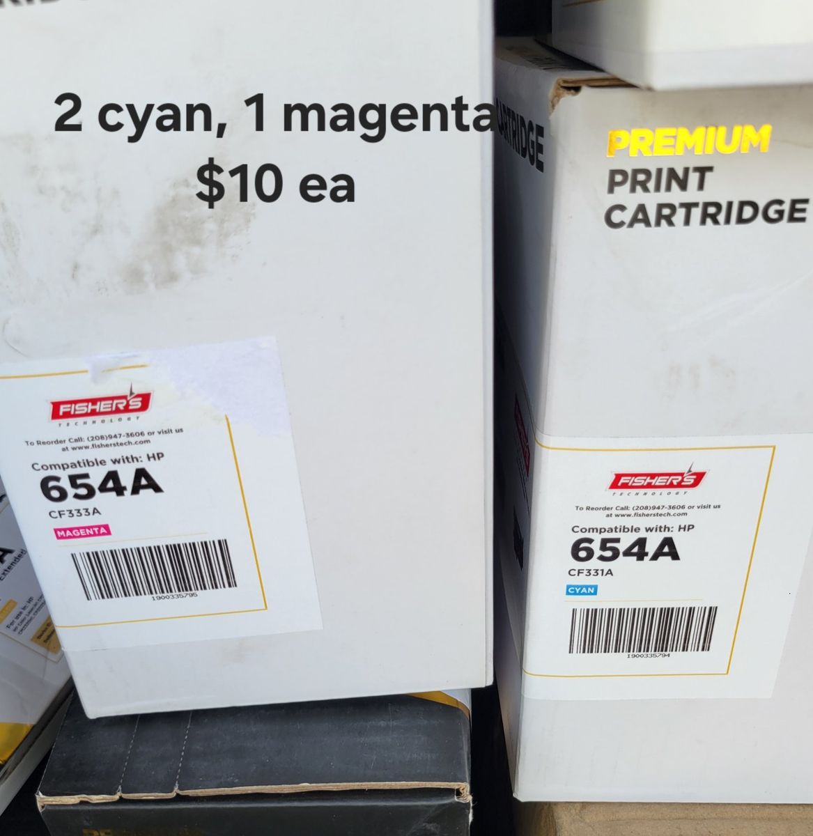 HP Compatible Print Cartridges - 312X, 507X, 654A (Cyan, Magenta, Black)