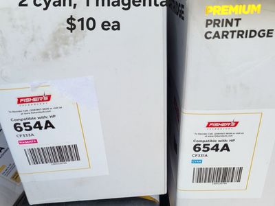 HP Compatible Print Cartridges - 312X, 507X, 654A (Cyan, Magenta, Black)