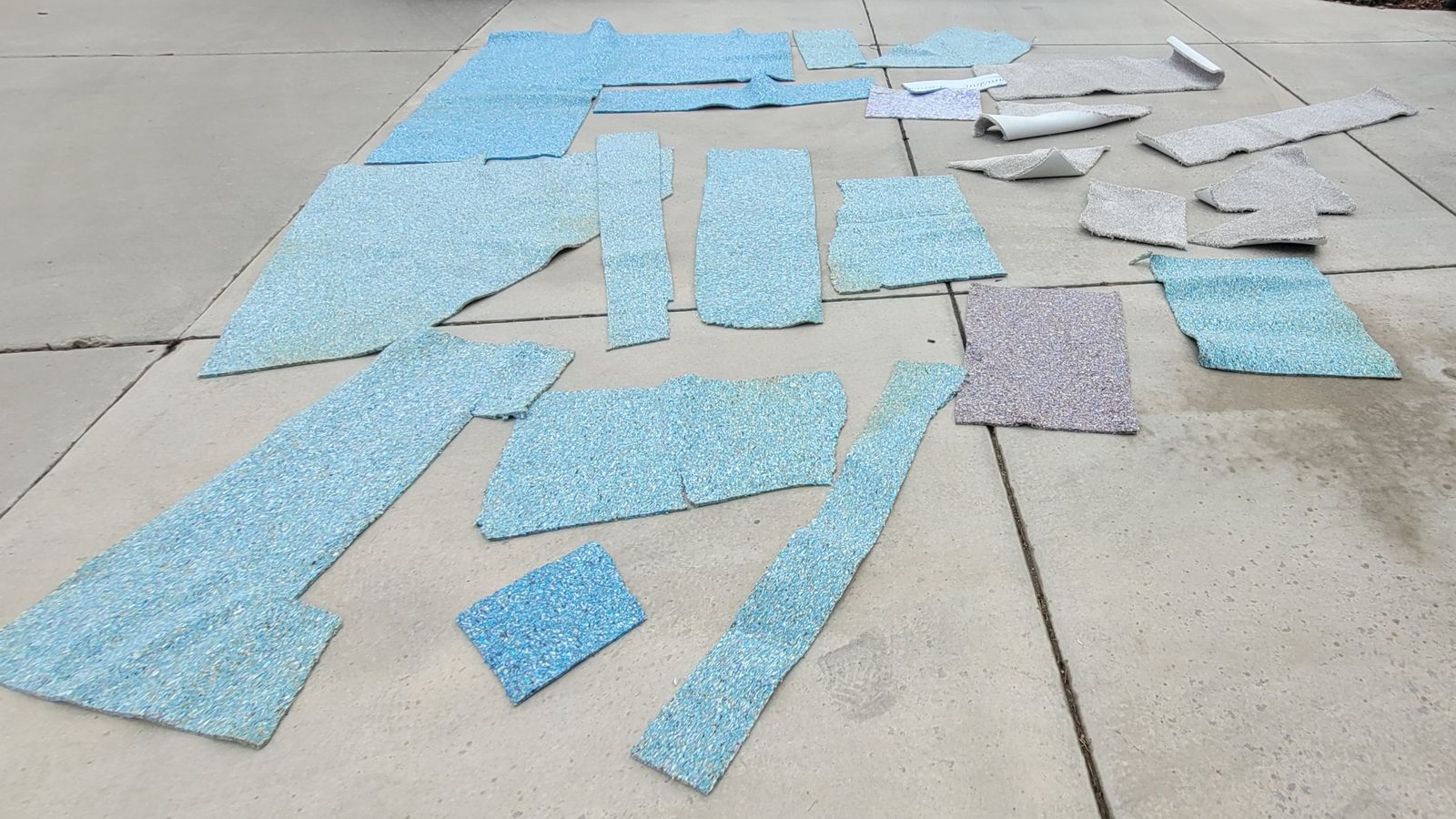 Random pieces of NEW carpet pad and carpet