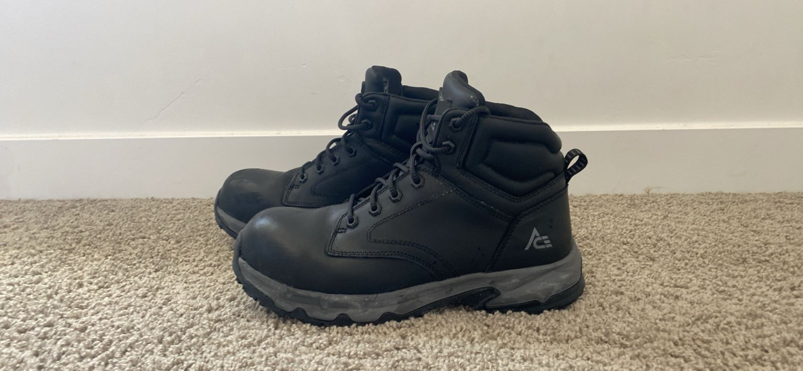 ACE Work Boots Black Men's Size 10