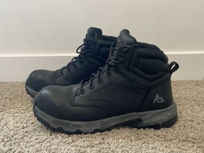 ACE Work Boots Black Men's Size 10