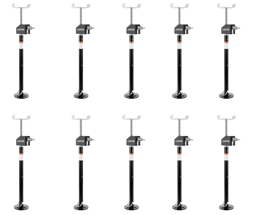 Garvee RV Slide Out Support Jacks (Set of 10) - 50,000lb Heavy Duty Rv Stabilizer Jacks Support, 21"-49" Quick-Lift Adjustable