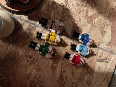 Set of 6 mini nutcracker ornaments – painted wood – Christmas