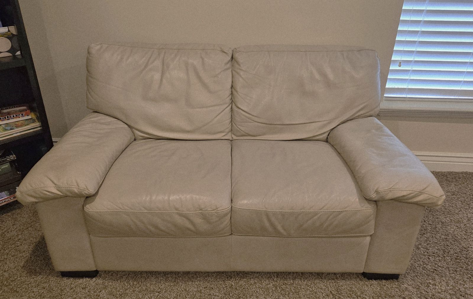 QUALITY NATUZZI LEATHER LOVESEAT … VERY GOOD CONDITION …  TWO (2)  AVAILABLE… BARGAIN PRICED