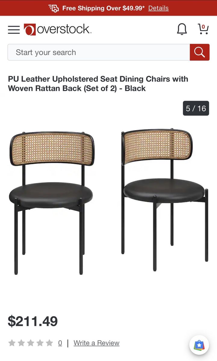 PU Leather Upholstered Seat Dining Chairs
