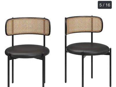 PU Leather Upholstered Seat Dining Chairs