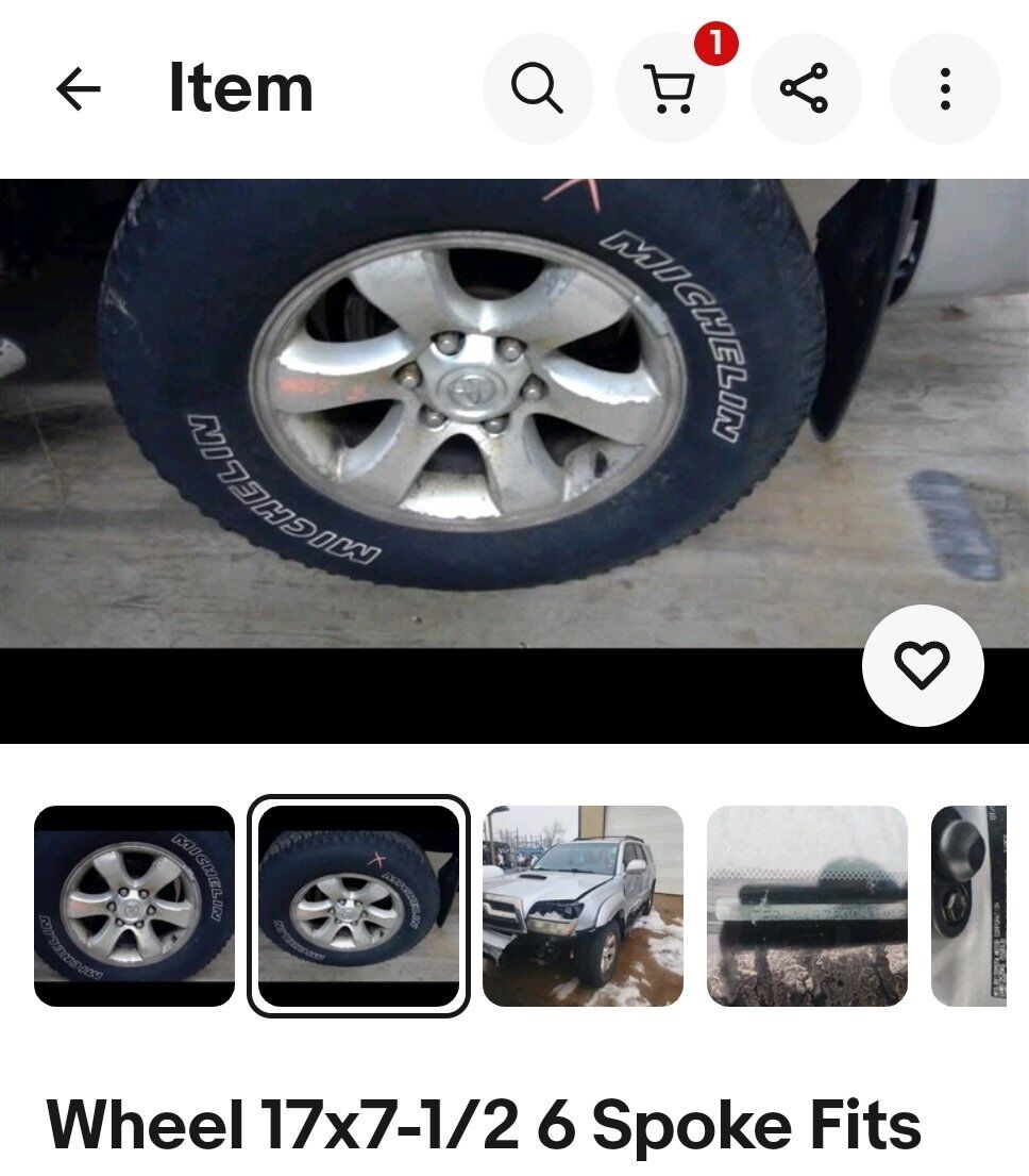 stock Toyota 4 runner wheels with center caps