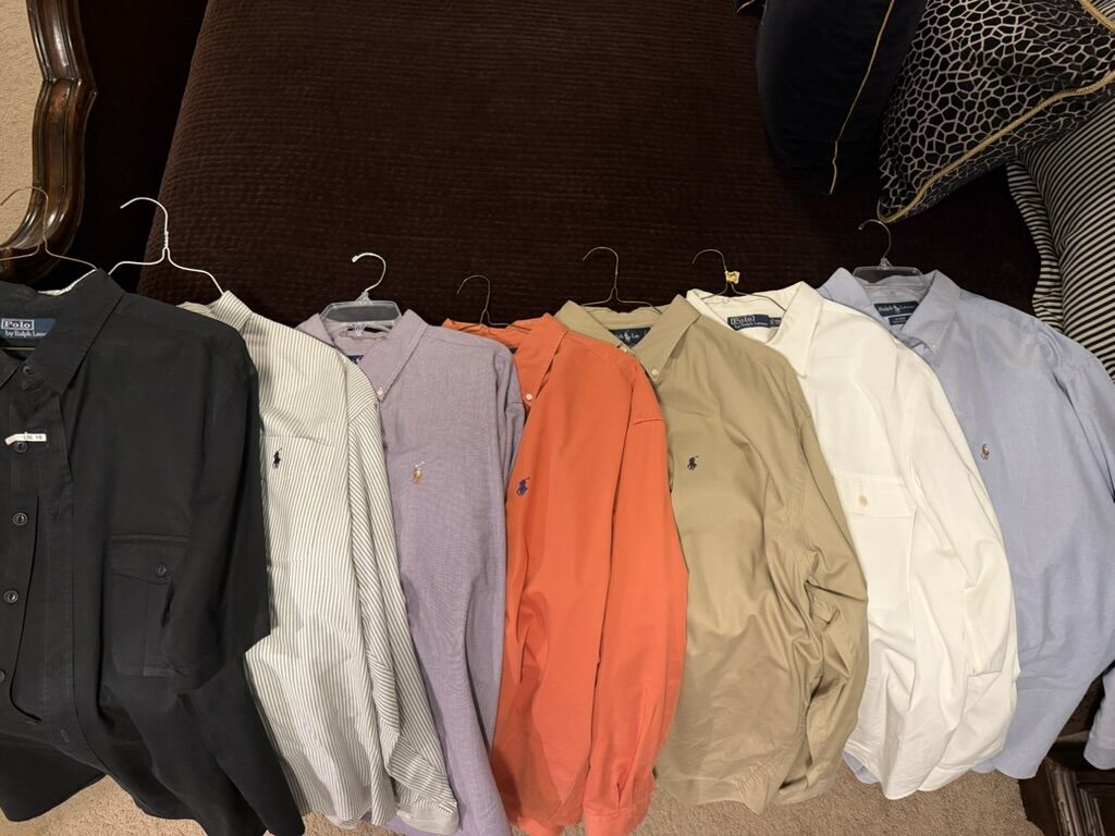 Ralph Lauren, Tommy Bahama, Redsox jersey, Nordstrom dress shirts XXL & 2XL 28 shirts!