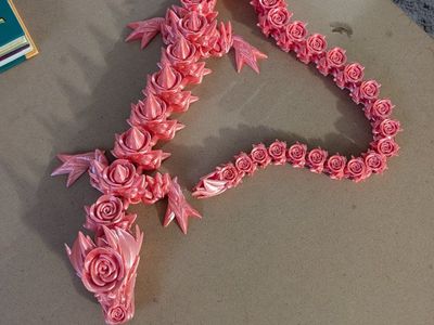 Pink Rose Dragon Articulated 3D Printed Figurine