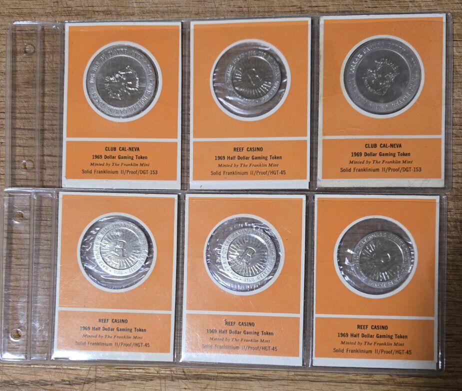 Casino tokens from 1969