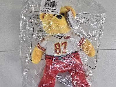 Travis Kelce 3X SB LVIII Champions Team Beans Embroidered Player Bear
