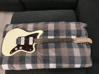 Squier Jazzmaster 12-String Electric Guitar - Vintage Blonde, Dual Humbuckers