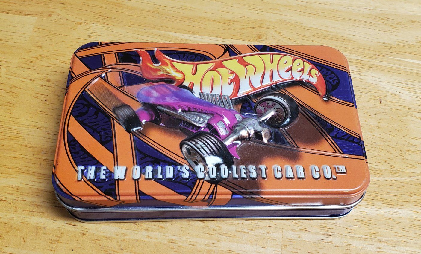 Hot Wheels Playing Cards 2 Deck Set with Metal Collector Tin