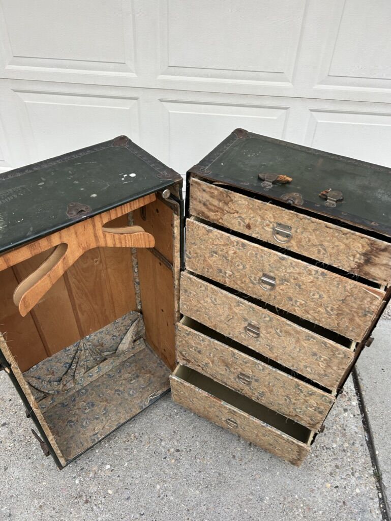 Antique Travel Wardrobe Trunk – Display or Restorationt