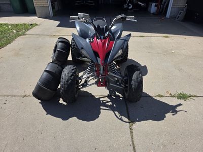 2008 Yamaha Raptor 250 ATV - Aftermarket Exhaust & Paddle Tires