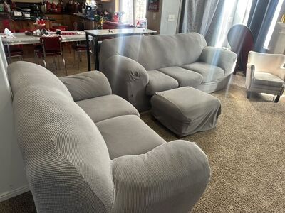 Couch & Love Seat, Ottoman