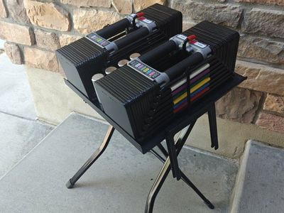 Powerblock USA 90 Adjustable Dumbbells + Stand