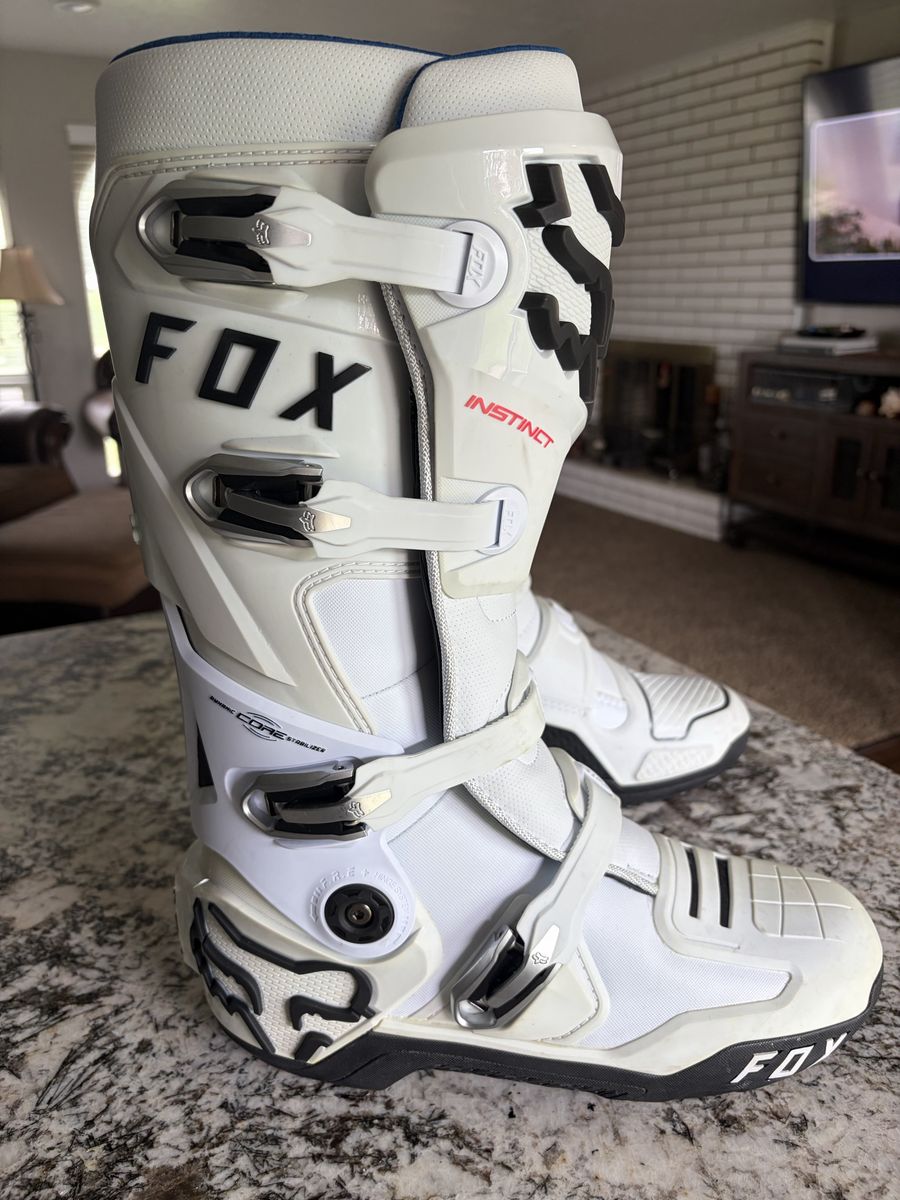 Fox Instinct Motocross Boots White Size M12 New